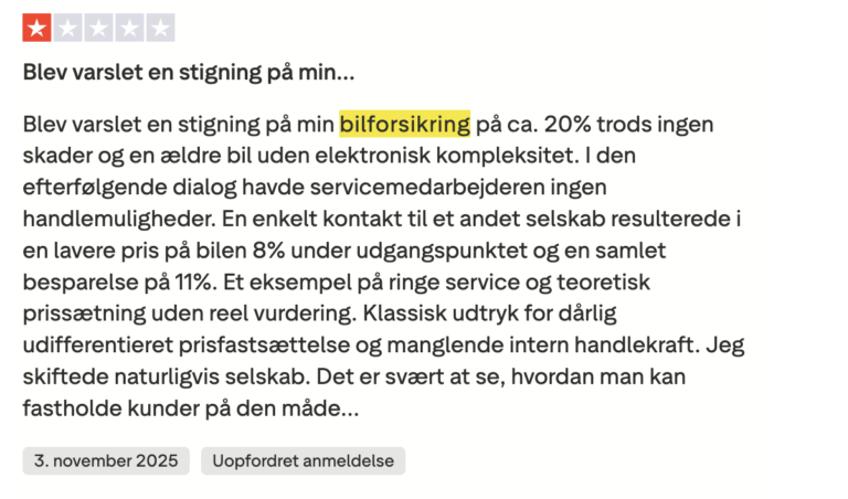 codan bilforsikring negativ anmeldelse trustpilot