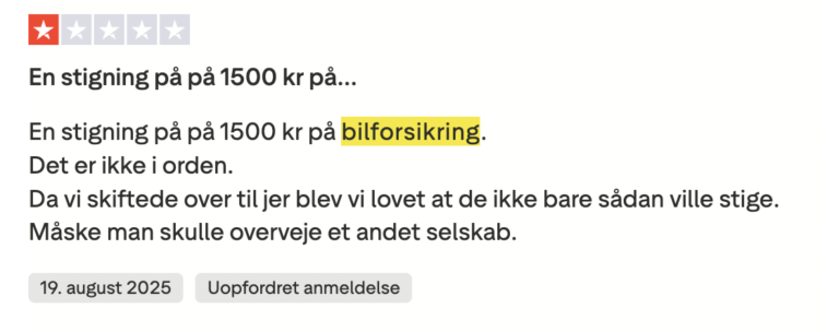 aros bilforsikring anmeldelse negativ